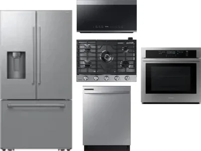 5 Piece Package Includes Refrigerator, Cooktop, Wall Oven, Microwave And Dishwasher