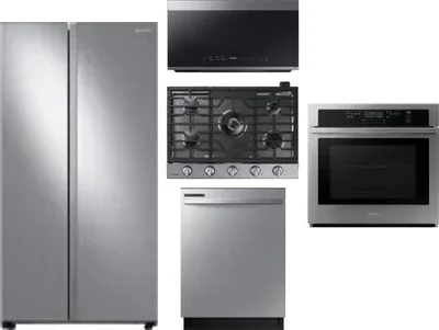 5 Piece Package Includes Refrigerator, Cooktop, Wall Oven, Microwave And Dishwasher