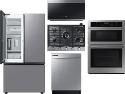 5 Piece Package Includes Refrigerator, Cooktop, Wall Oven, Microwave And Dishwasher