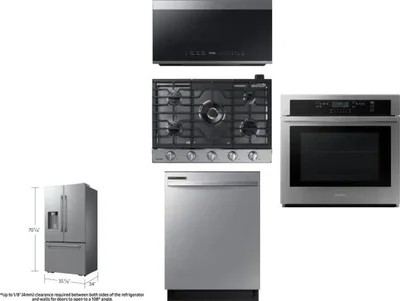 5 Piece Package Includes Refrigerator, Cooktop, Wall Oven, Microwave And Dishwasher