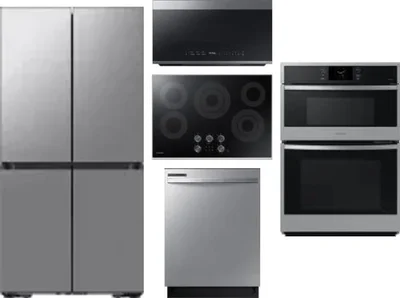 5 Piece Package Includes Refrigerator, Cooktop, Wall Oven, Microwave And Dishwasher