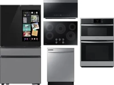 5 Piece Package Includes Refrigerator, Cooktop, Wall Oven, Microwave And Dishwasher