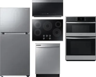 5 Piece Package Includes Refrigerator, Cooktop, Wall Oven, Microwave And Dishwasher