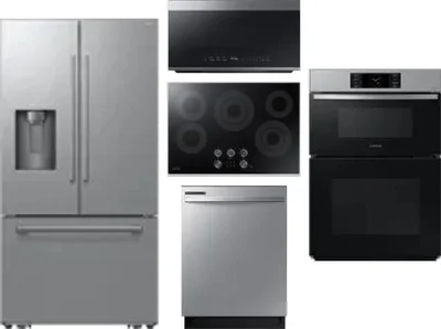 5 Piece Package Includes Refrigerator, Cooktop, Wall Oven, Microwave And Dishwasher