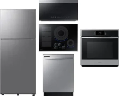 5 Piece Package Includes Refrigerator, Cooktop, Wall Oven, Microwave And Dishwasher