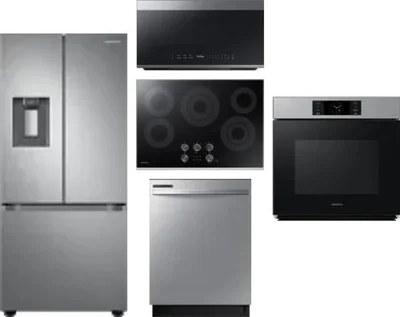 5 Piece Package Includes Refrigerator, Cooktop, Wall Oven, Microwave And Dishwasher