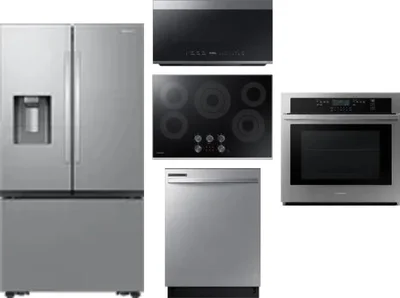 5 Piece Package Includes Refrigerator, Cooktop, Wall Oven, Microwave And Dishwasher