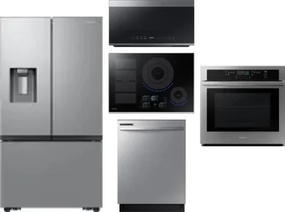 5 Piece Package Includes Refrigerator, Cooktop, Wall Oven, Microwave And Dishwasher