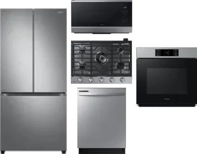 5 Piece Package Includes Refrigerator, Cooktop, Wall Oven, Microwave And Dishwasher