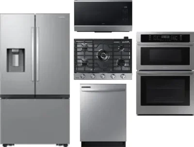 5 Piece Package Includes Refrigerator, Cooktop, Wall Oven, Microwave And Dishwasher