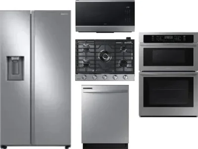 5 Piece Package Includes Refrigerator, Cooktop, Wall Oven, Microwave And Dishwasher