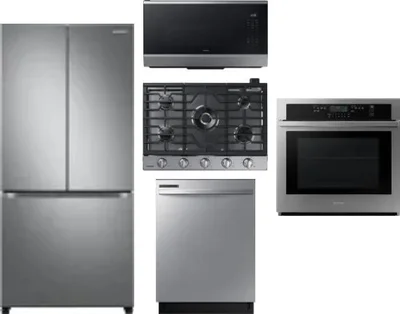 5 Piece Package Includes Refrigerator, Cooktop, Wall Oven, Microwave And Dishwasher