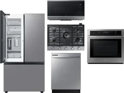 5 Piece Package Includes Refrigerator, Cooktop, Wall Oven, Microwave And Dishwasher
