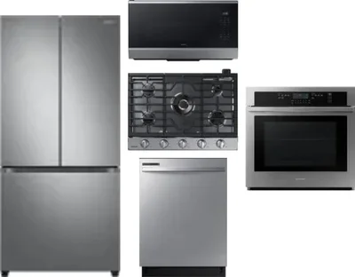 5 Piece Package Includes Refrigerator, Cooktop, Wall Oven, Microwave And Dishwasher