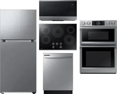 5 Piece Package Includes Refrigerator, Cooktop, Wall Oven, Microwave And Dishwasher