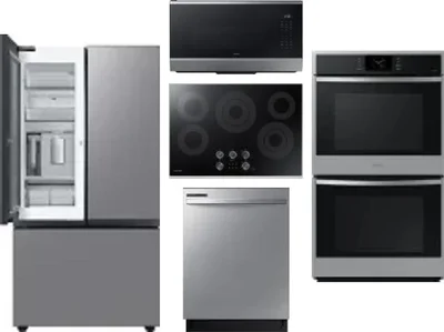 5 Piece Package Includes Refrigerator, Cooktop, Wall Oven, Microwave And Dishwasher