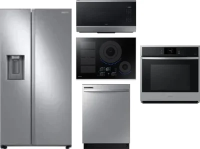 5 Piece Package Includes Refrigerator, Cooktop, Wall Oven, Microwave And Dishwasher