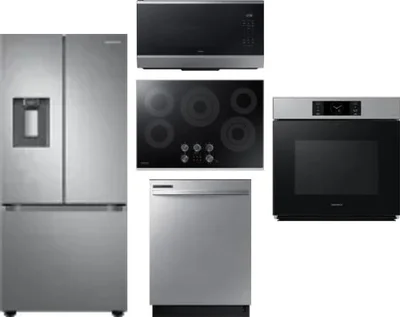 5 Piece Package Includes Refrigerator, Cooktop, Wall Oven, Microwave And Dishwasher