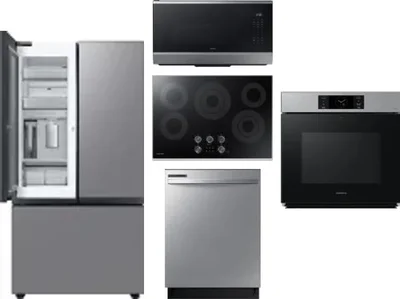 5 Piece Package Includes Refrigerator, Cooktop, Wall Oven, Microwave And Dishwasher