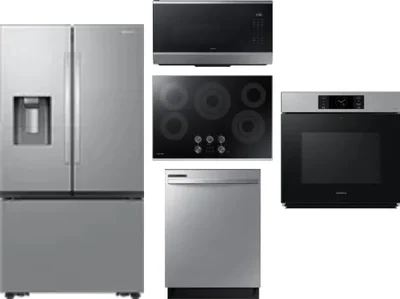 5 Piece Package Includes Refrigerator, Cooktop, Wall Oven, Microwave And Dishwasher