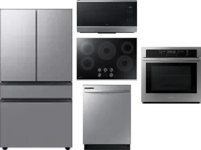 5 Piece Package Includes Refrigerator, Cooktop, Wall Oven, Microwave And Dishwasher