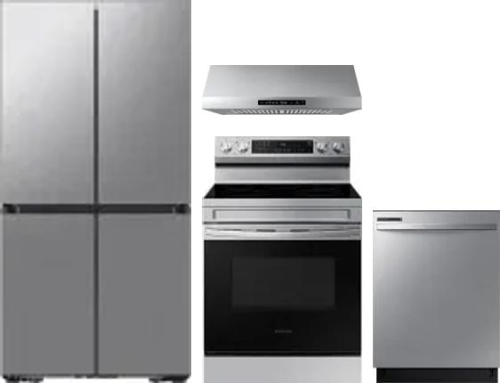 4 Piece Package Includes Refrigerator, Range, Hood And Dishwasher