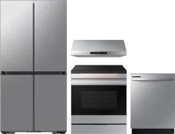 4 Piece Package Includes Refrigerator, Range, Hood And Dishwasher