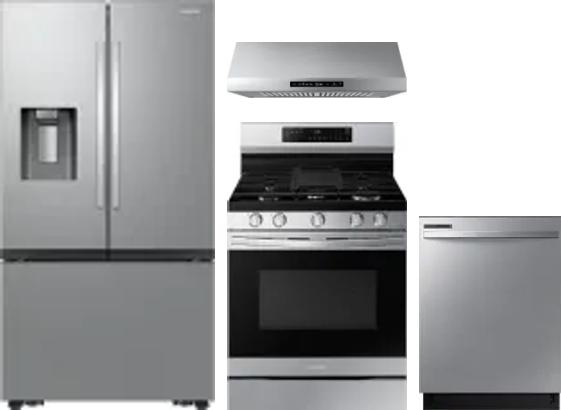 4 Piece Package Includes Refrigerator, Range, Hood And Dishwasher