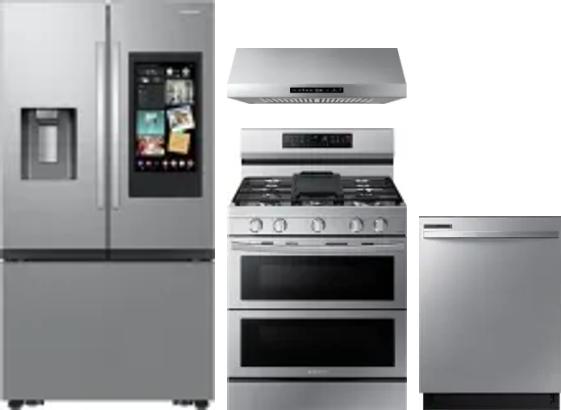 4 Piece Package Includes Refrigerator, Range, Hood And Dishwasher