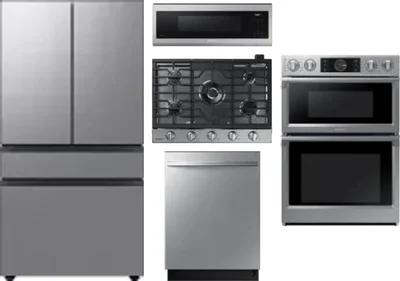 5 Piece Package Includes Refrigerator, Cooktop, Wall Oven, Microwave And Dishwasher