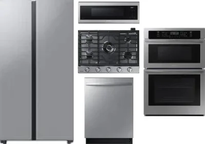 5 Piece Package Includes Refrigerator, Cooktop, Wall Oven, Microwave And Dishwasher