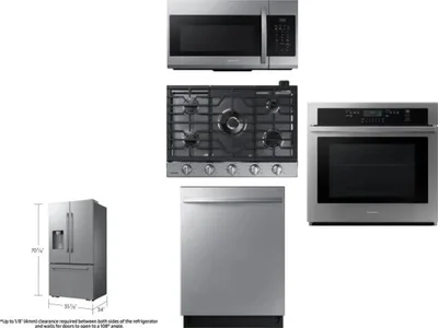 5 Piece Package Includes Refrigerator, Cooktop, Wall Oven, Microwave And Dishwasher