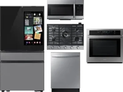 5 Piece Package Includes Refrigerator, Cooktop, Wall Oven, Microwave And Dishwasher