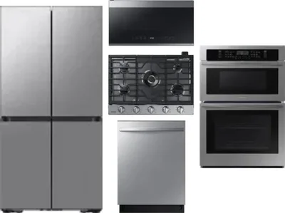 5 Piece Package Includes Refrigerator, Cooktop, Wall Oven, Microwave And Dishwasher