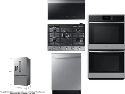 5 Piece Package Includes Refrigerator, Cooktop, Wall Oven, Microwave And Dishwasher
