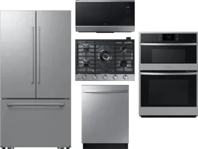 5 Piece Package Includes Refrigerator, Cooktop, Wall Oven, Microwave And Dishwasher