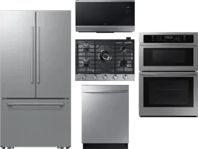 5 Piece Package Includes Refrigerator, Cooktop, Wall Oven, Microwave And Dishwasher