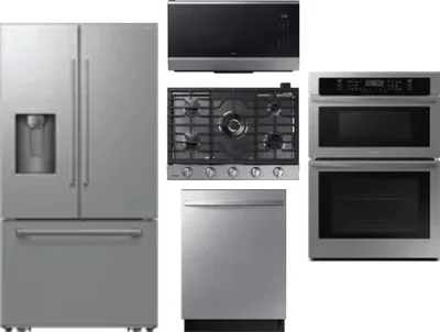 5 Piece Package Includes Refrigerator, Cooktop, Wall Oven, Microwave And Dishwasher