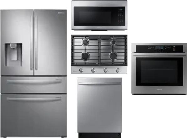 5 Piece Package Includes Refrigerator, Cooktop, Wall Oven, Microwave And Dishwasher
