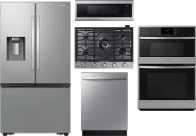 5 Piece Package Includes Refrigerator, Cooktop, Wall Oven, Microwave And Dishwasher