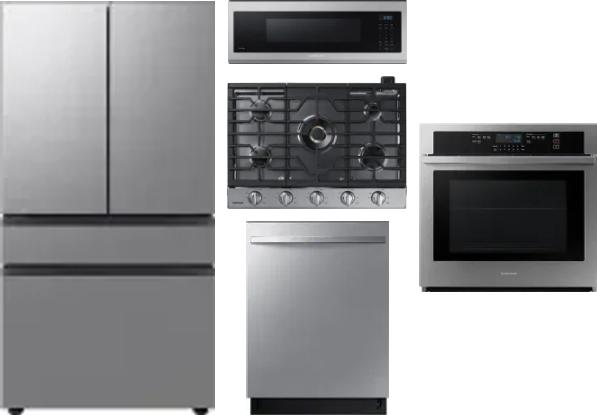 5 Piece Package Includes Refrigerator, Cooktop, Wall Oven, Microwave And Dishwasher
