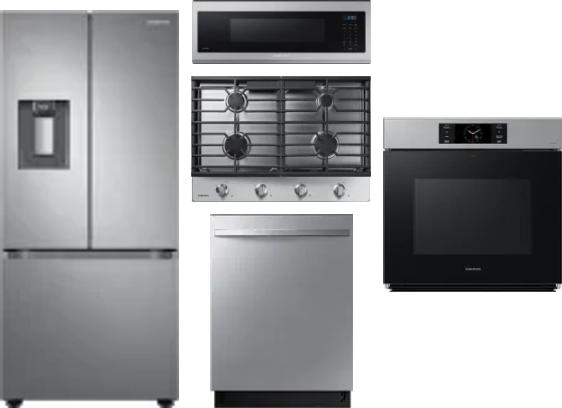 5 Piece Package Includes Refrigerator, Cooktop, Wall Oven, Microwave And Dishwasher