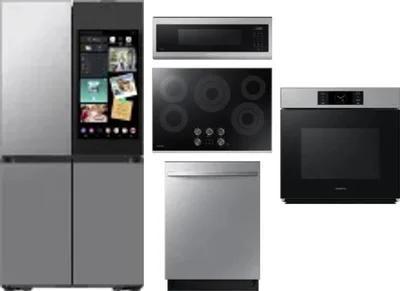 5 Piece Package Includes Refrigerator, Cooktop, Wall Oven, Microwave And Dishwasher