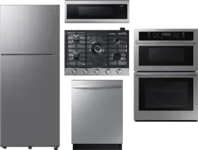 5 Piece Package Includes Refrigerator, Cooktop, Wall Oven, Microwave And Dishwasher