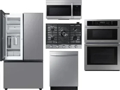 5 Piece Package Includes Refrigerator, Cooktop, Wall Oven, Microwave And Dishwasher