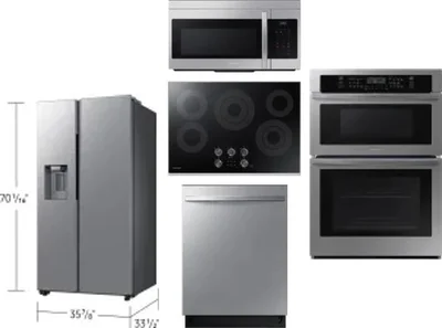 5 Piece Package Includes Refrigerator, Cooktop, Wall Oven, Microwave And Dishwasher