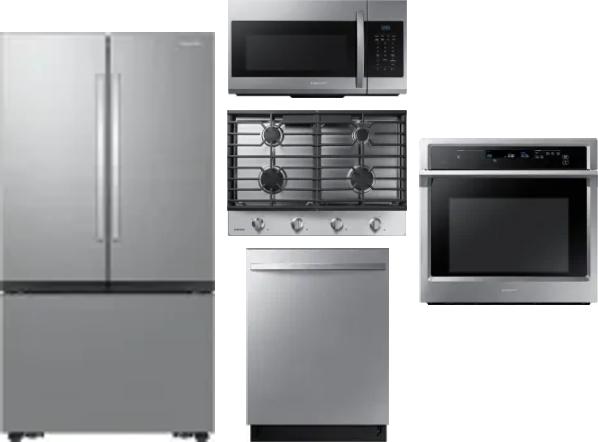 5 Piece Package Includes Refrigerator, Cooktop, Wall Oven, Microwave And Dishwasher