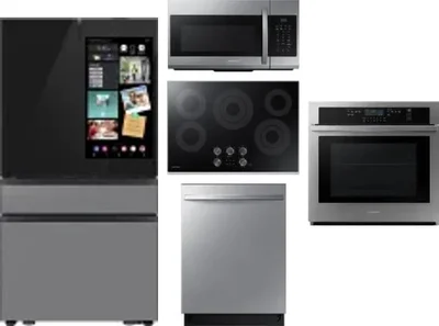 5 Piece Package Includes Refrigerator, Cooktop, Wall Oven, Microwave And Dishwasher