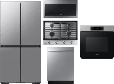 5 Piece Package Includes Refrigerator, Cooktop, Wall Oven, Microwave And Dishwasher