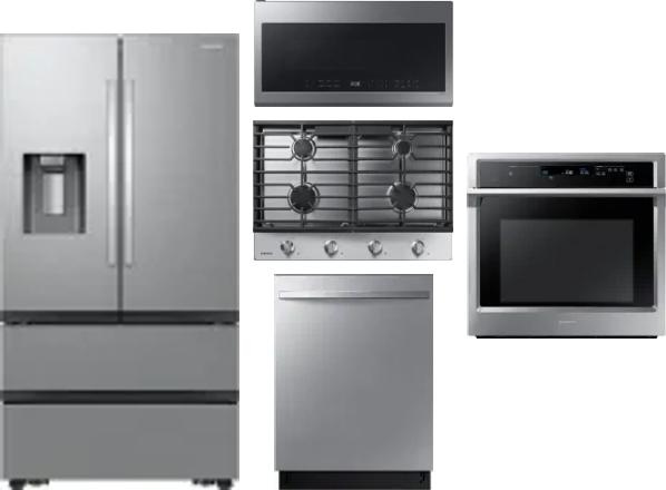 5 Piece Package Includes Refrigerator, Cooktop, Wall Oven, Microwave And Dishwasher
